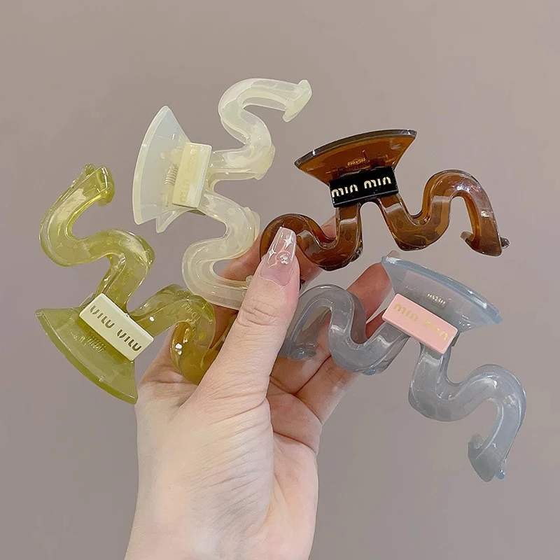 合金亚克力发饰 简约抓夹气质ins风发夹女后脑勺鲨鱼夹高级感夏季