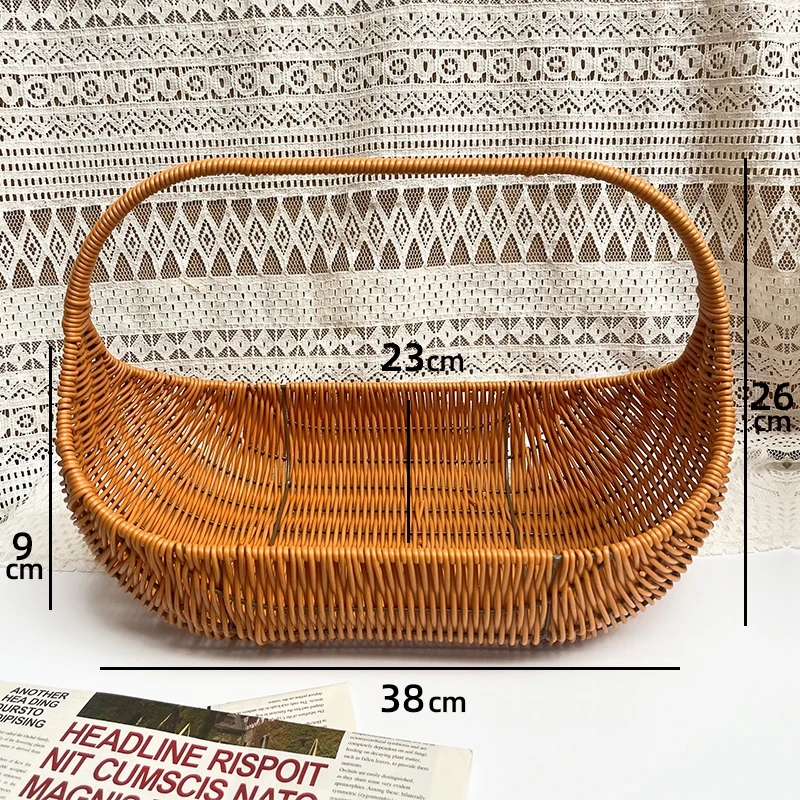 中秋果礼篮花篮，法式水果高脚篮篮子竹篮竹编手提提篮手工竹编