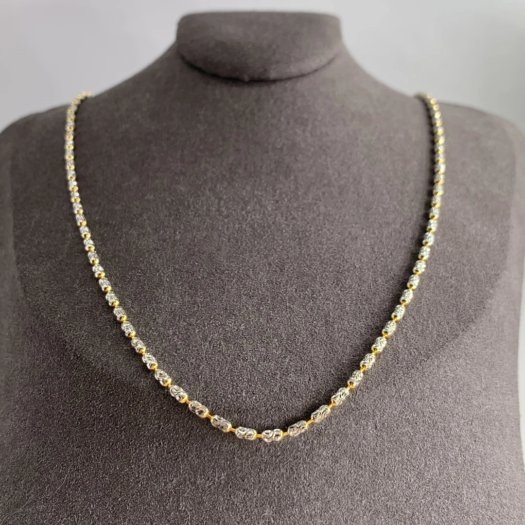 链子925银 百搭款s925银/白黄相间钻钻链/20/22寸可全调/粗1.7mm