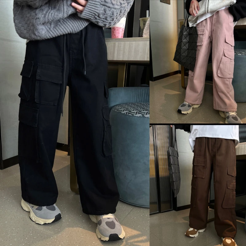 加绒多口袋工装裤 23d026