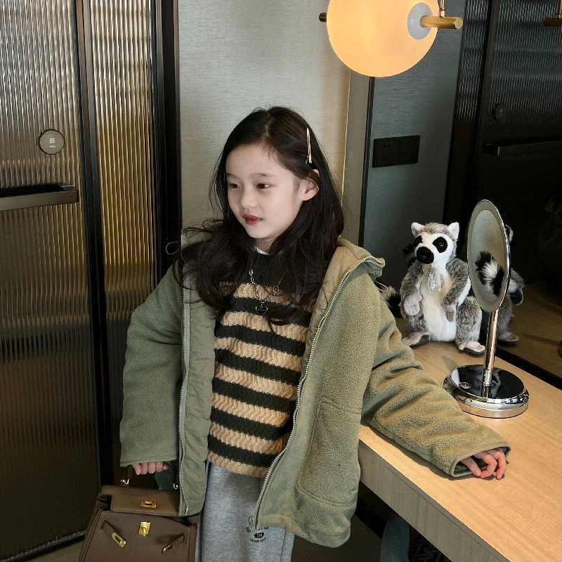 儿童夹棉毛毛外套 22d031