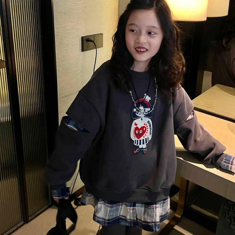 假两件加绒卫衣 23d102