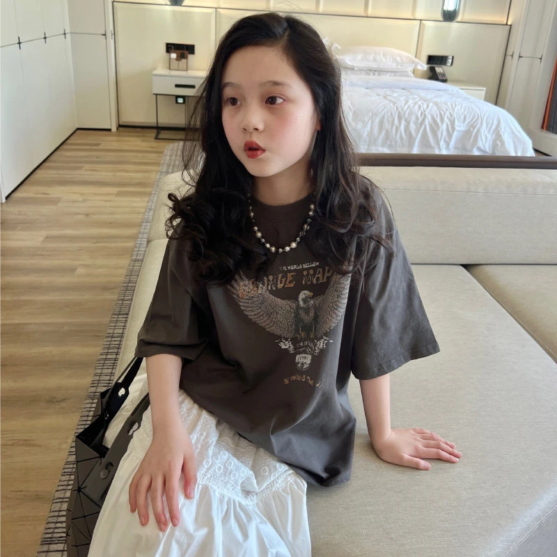 老鹰印花儿童夏装T恤 24x048