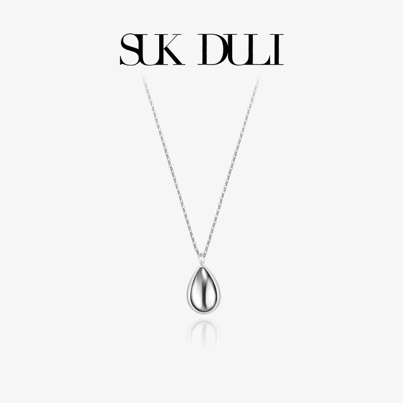 铜合金项链 SUK DULI银色水滴项链小众设计感轻奢简约