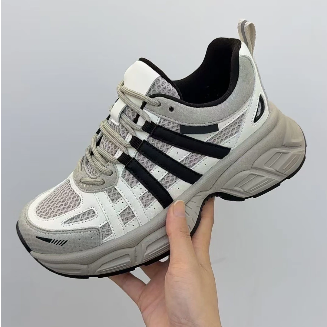 李园家2号店-5132-1-厚底百搭拼色系带老爹鞋