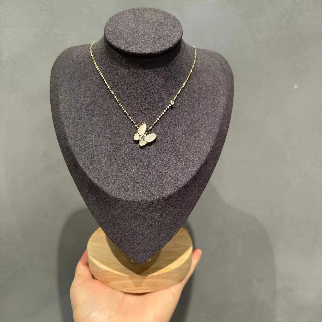 非金属仿珍珠项链 李园家2号店-99911-轻奢气质感蝴蝶单钻项链