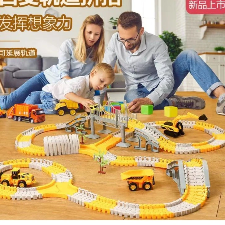 百变轨道车儿童玩具电动小火车拖马斯益智拼装轨道车套装升级男孩
