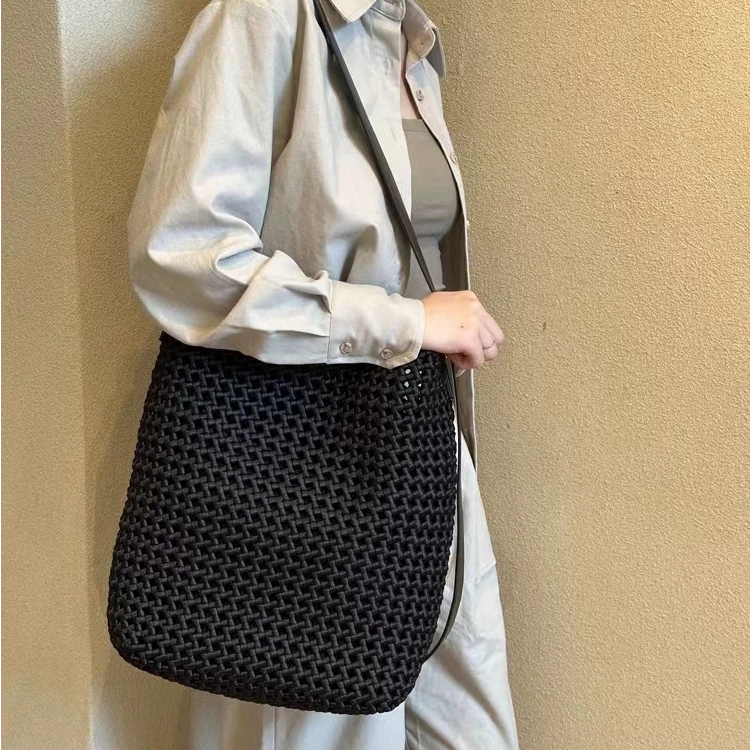 欧版大号斜跨女包大容量手工编织腋下包托特包气质高品质设计师包