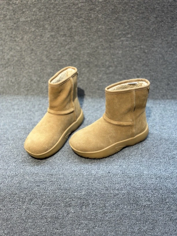 内增高雪地靴女冬季新款短靴加绒保暖厚底棉鞋真皮