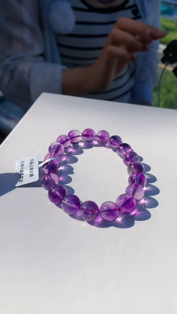 【闪购商品】水晶手链未镶嵌11mm紫超七水晶