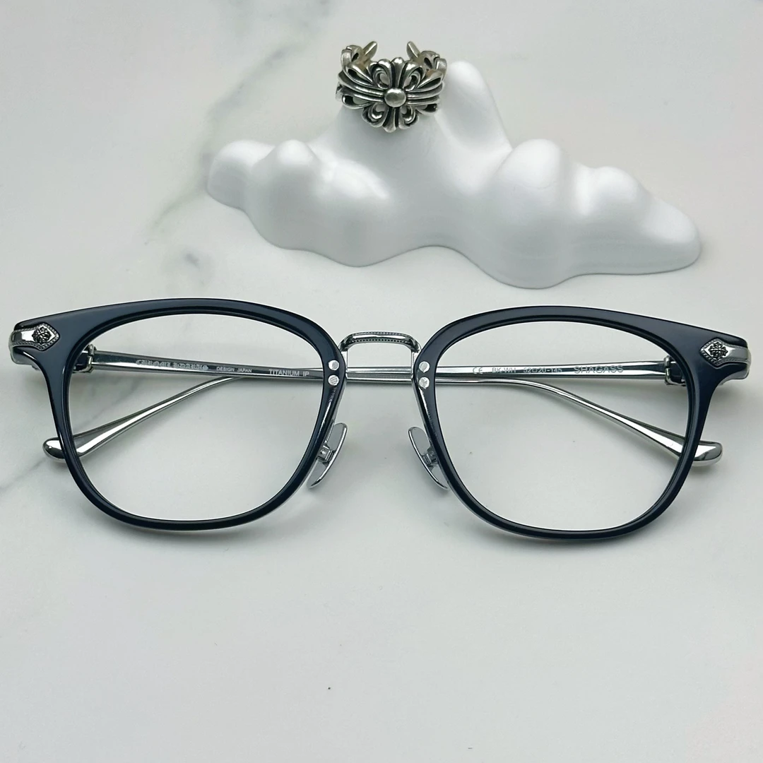 男女同款复古潮流斯文半框男眼镜架网红金属近视眼镜框可配度数