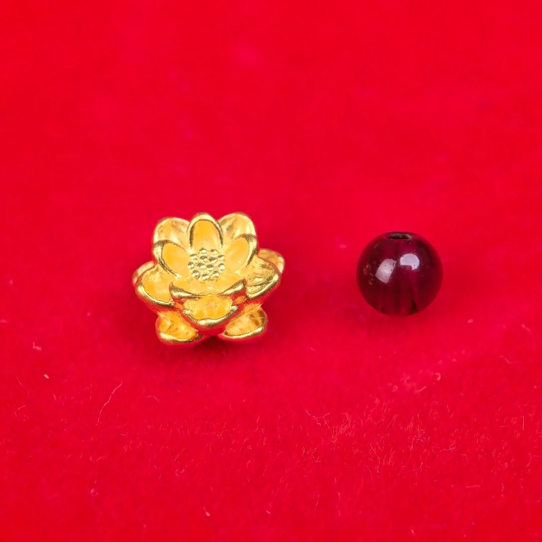 古法小莲花DIY石榴石戒指手链-JFX1159