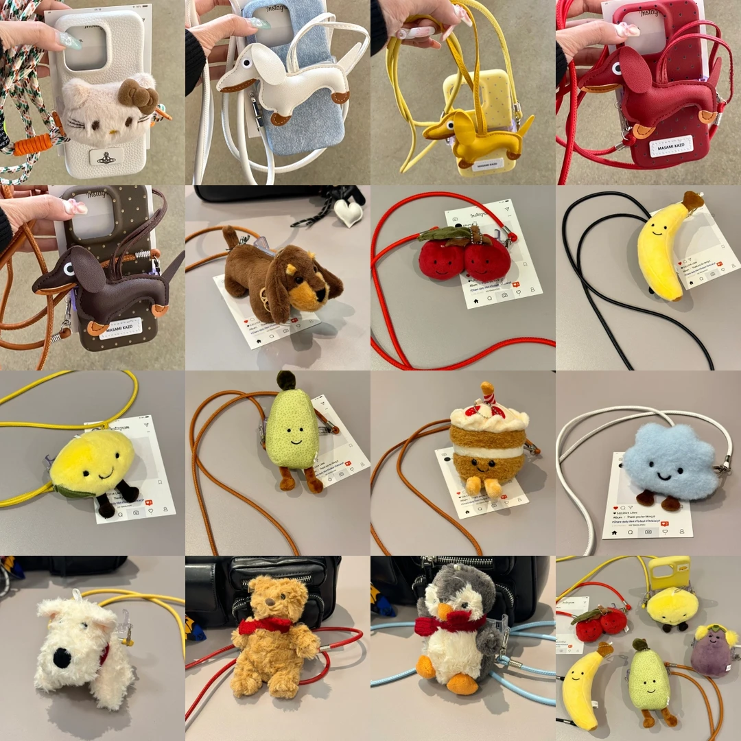 【直播专属】可爱卡通磁吸支架公仔背夹链带手链挂绳