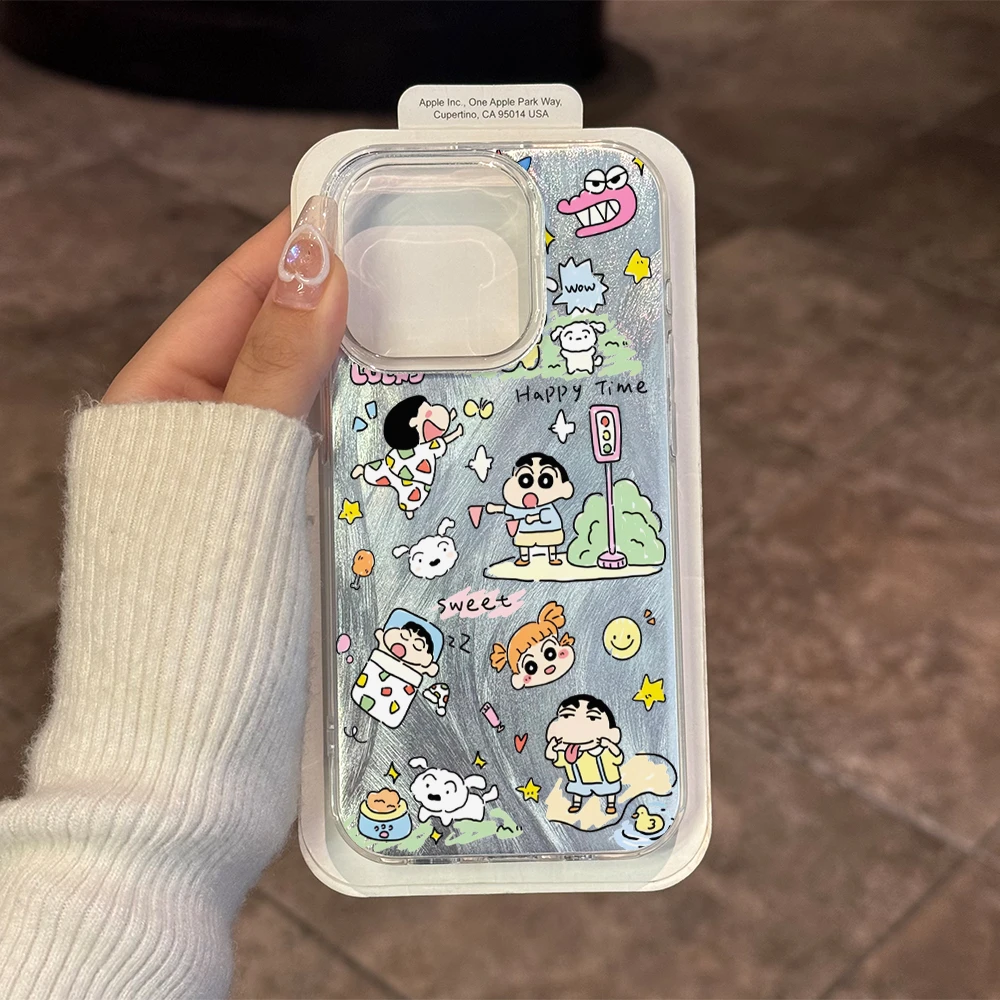 日常蜡笔小新适用苹果16手机壳iPhone15/14Promax潮VIVO华为小米