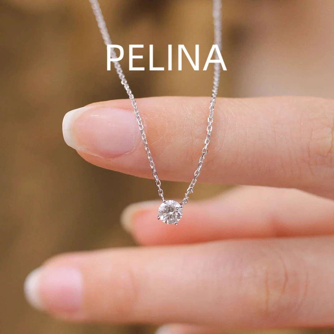 PELINA莫桑项链单钻项链简约设计感小众气质女潮锁骨链ins轻奢风
