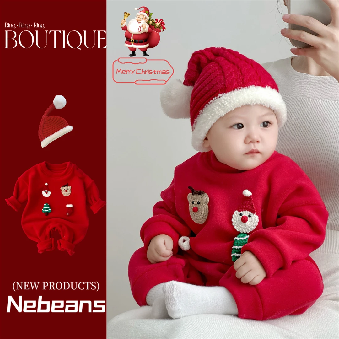 0-2岁秋冬新品婴儿衣服新蛇年喜庆过年男女宝宝连体衣外出服哈衣