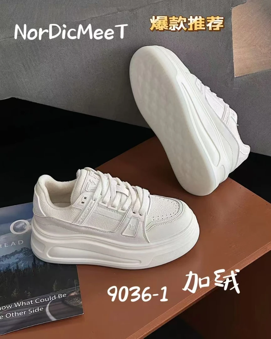 板鞋厚底保暖休闲板鞋冬季女款运动鞋舒适加绒百搭女鞋小白鞋