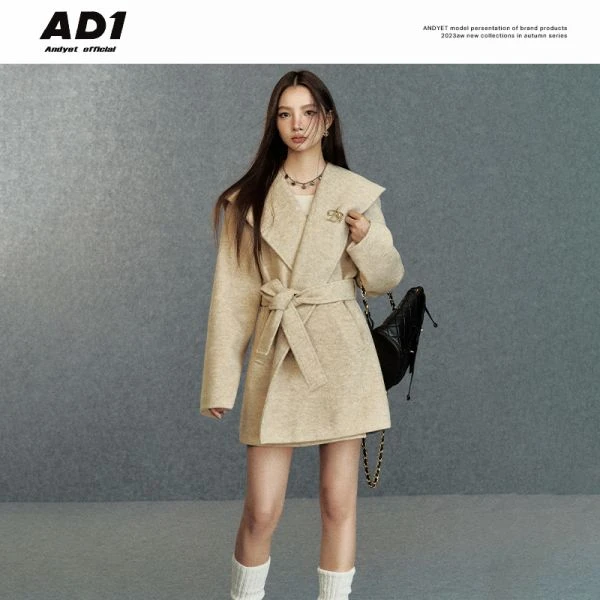 Andyet AD1原创气质斗篷外套宽松连帽翻领上衣ADWT23A103074