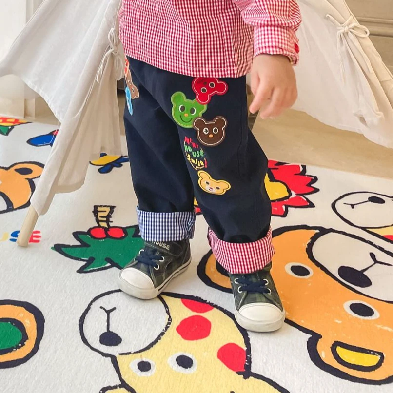 2024重工刺绣麻子熊四季款裤子