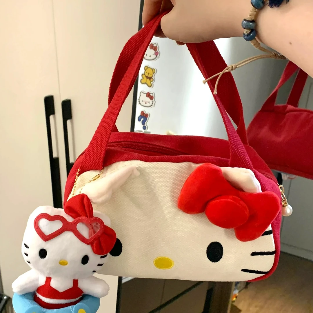 hellokitty手提化妆包日系可爱大容量洗漱包旅行便携带饭包帆布包