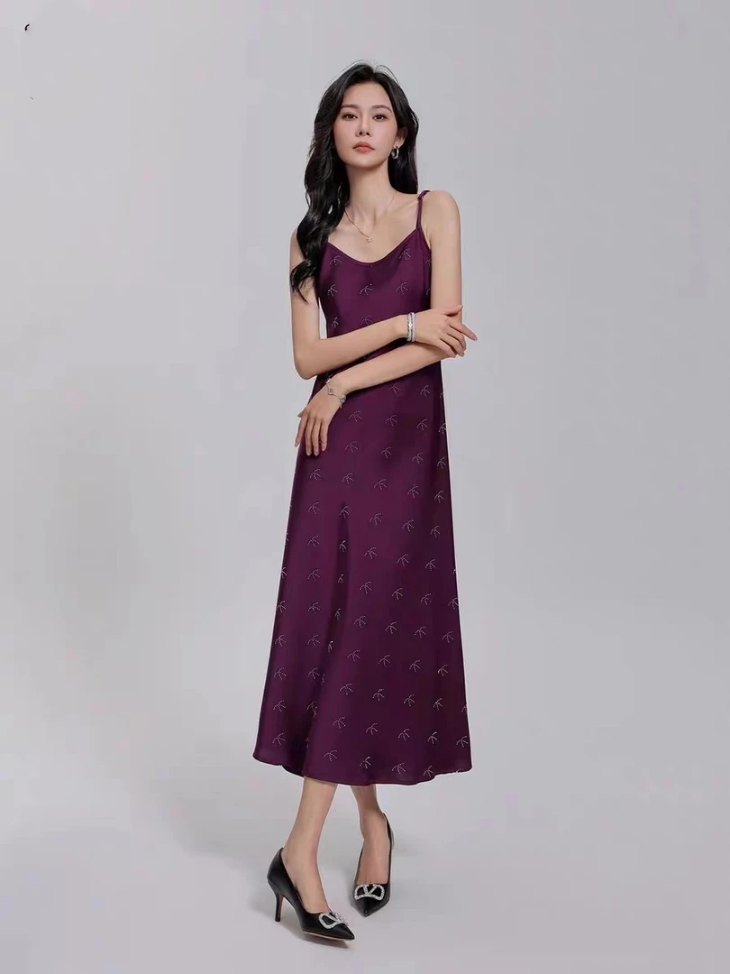 58333-B-4-3-6 垂坠感包臀连衣裙夏季新款名媛时尚性感醋酸吊带裙