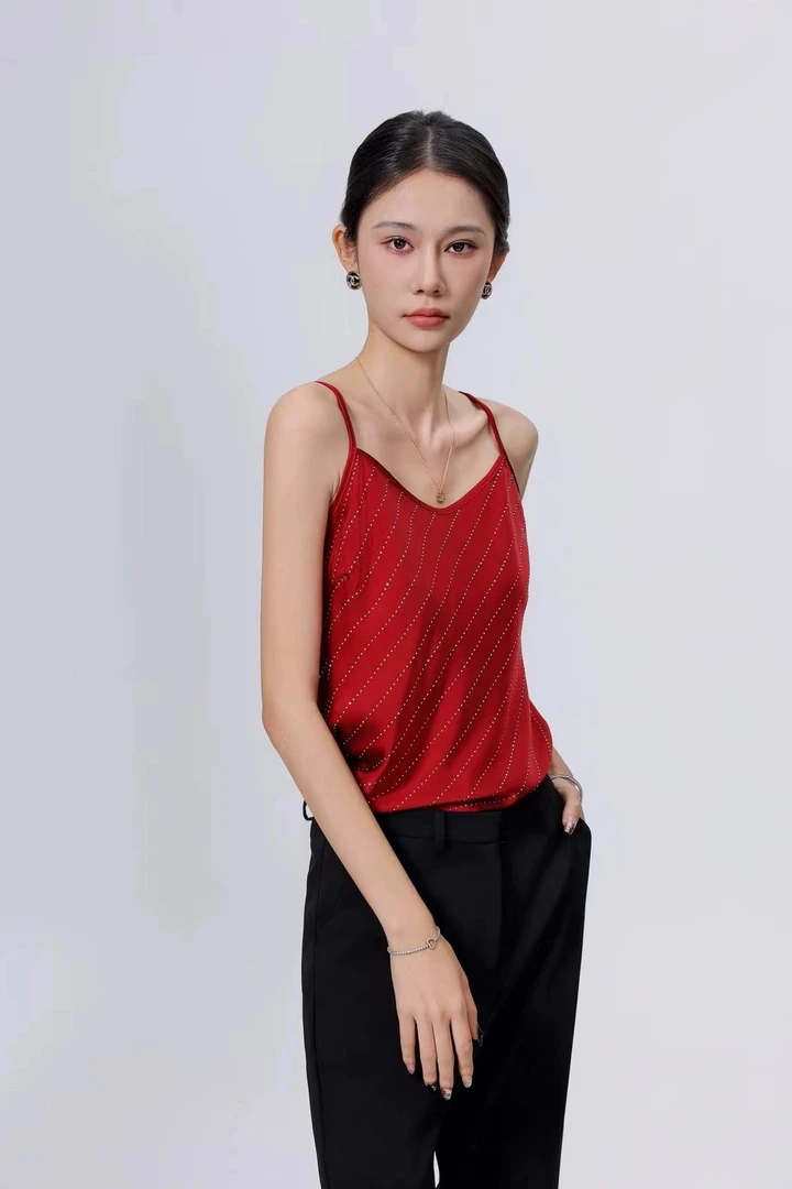 5823-G-1-1-1  MJ正品缎面吊带背心打底女夏内搭新款醋酸外穿上衣