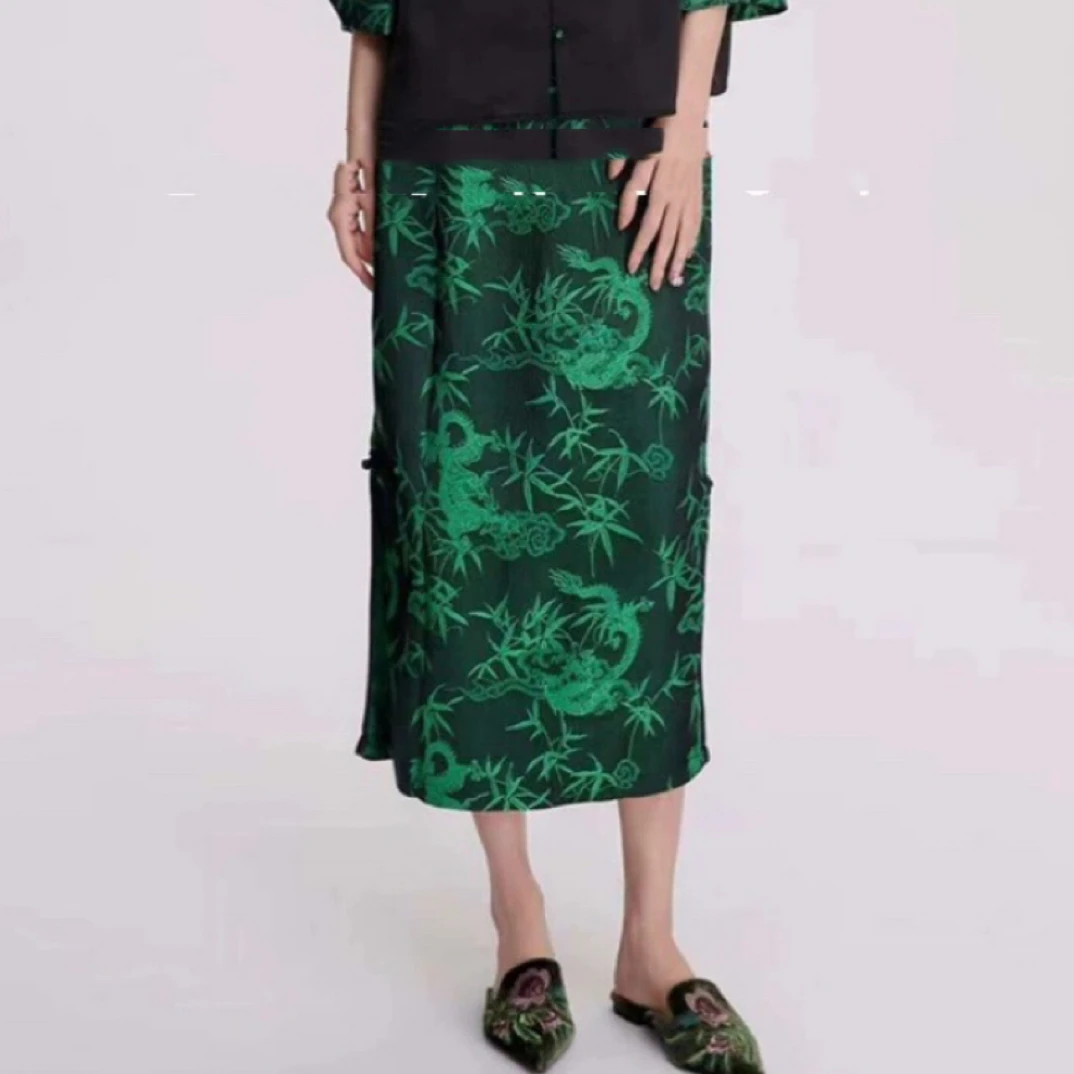 55528-B-3-2-2新中式轻国风高级感超好看夏新款暗纹提花显瘦半裙