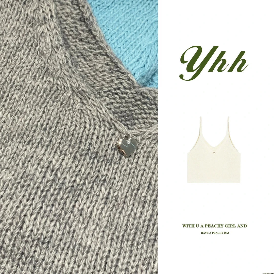 【YHH】小桃心 秋季时尚舒适无袖针织背心-YHW4691
