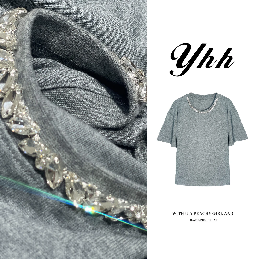 【YHH】  夏季时尚设计感小众休闲T恤-YHW4188