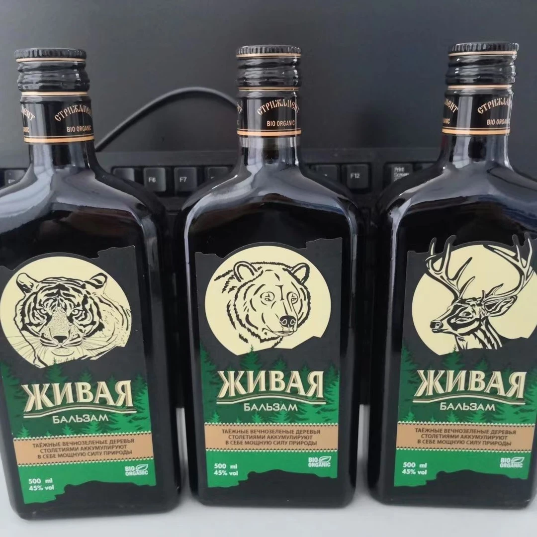 俄罗斯原瓶进口日瓦亚虎鹿熊酒45度配制酒（500ml)