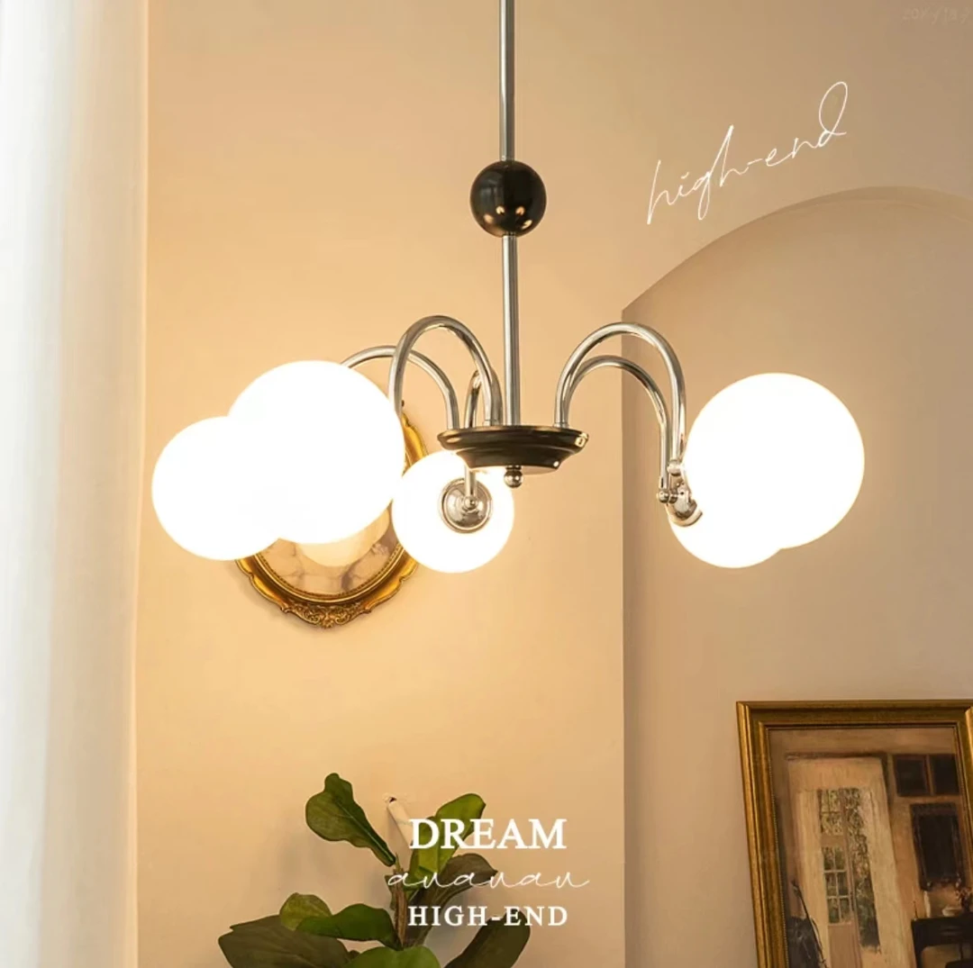 包豪斯客厅吊灯魔豆法式现代简约卧室餐厅主灯奶油风中山灯具