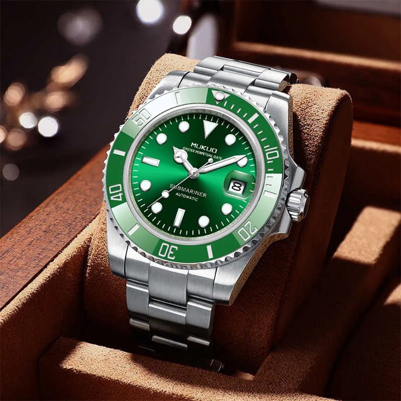 正品绿水鬼手表防水钢带时尚潮流腕表高档男款经典夜光奢华轻奢