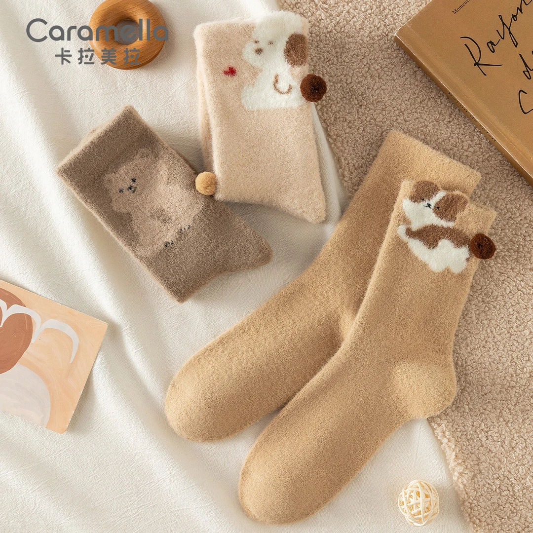 对对碰秋冬款【卡拉美拉】美利奴羊毛&云朵绒 可爱女袜