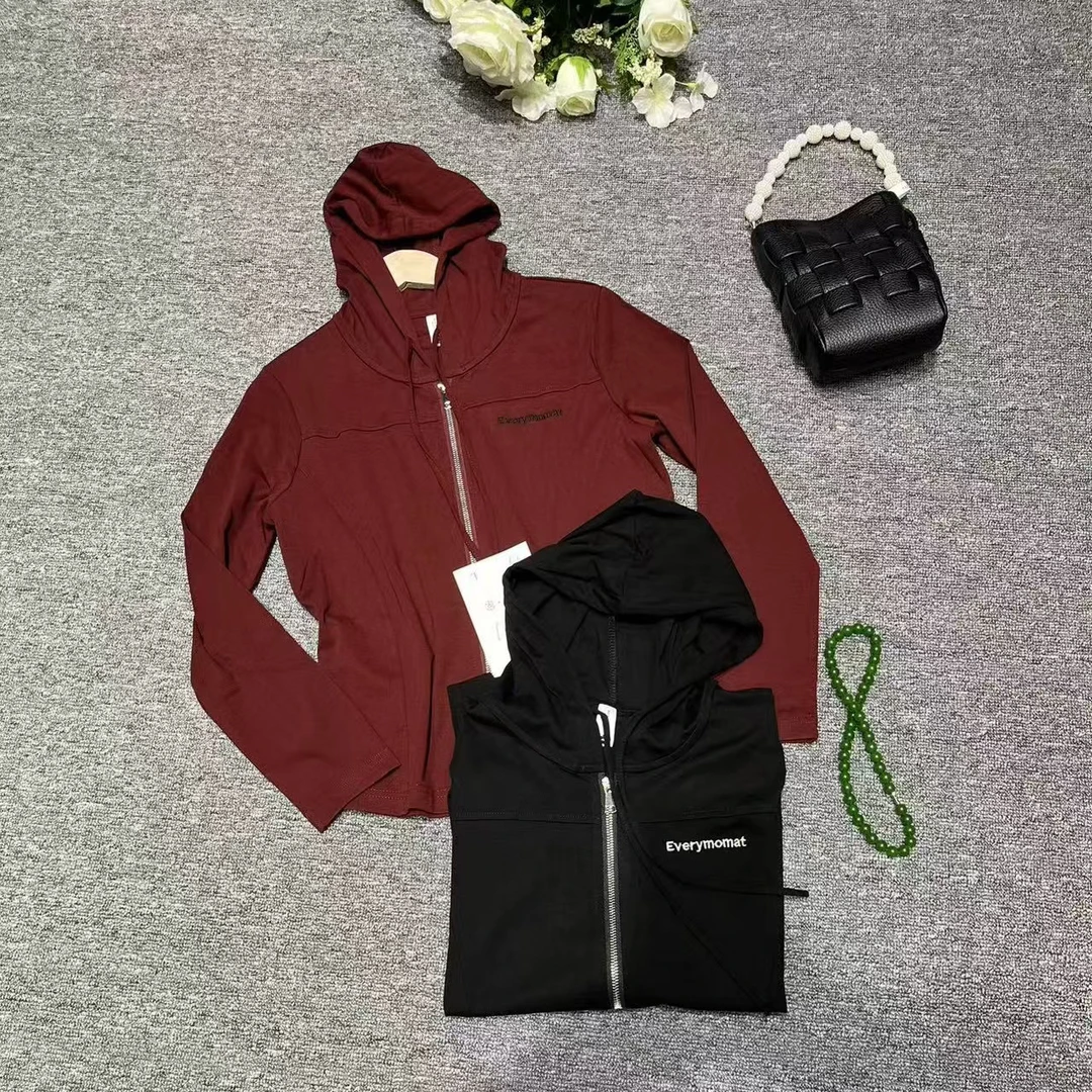 （休闲连帽拉链卫衣）女款2024年秋季新款韩版显瘦双拉链长袖开衫