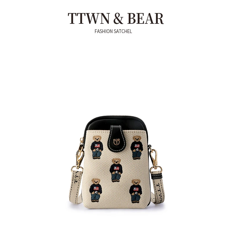 TTWNBEAR天天维尼熊小熊刺绣手机包女斜挎包迷你小包包女TT-2360