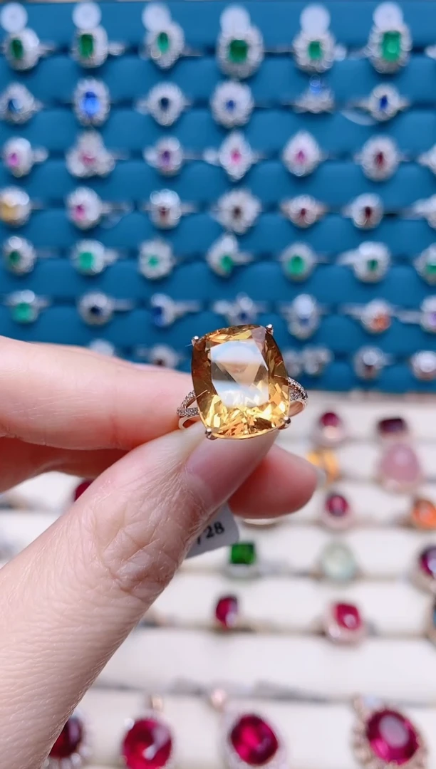 【闪购商品】黄晶18K金戒指18K金镶嵌1