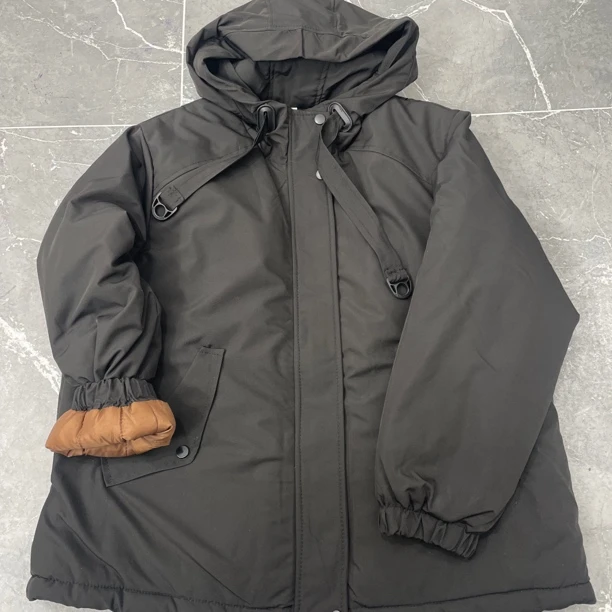 新款连帽外套女士秋冬季新款加绒加厚休闲时尚防风棉服外套