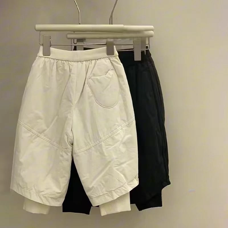 男女童棉裤秋冬装束脚裤儿童洋气宽松宝宝假两件百搭夹棉休闲裤子