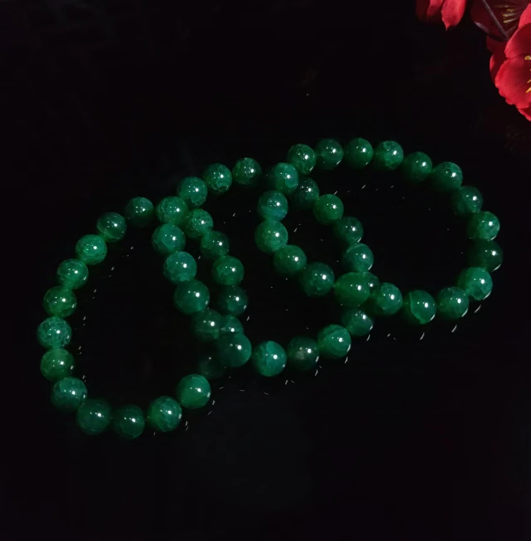 S7272 【福嘟嘟珠宝】空青绿玛瑙手串-多样性发一件-送礼佳品