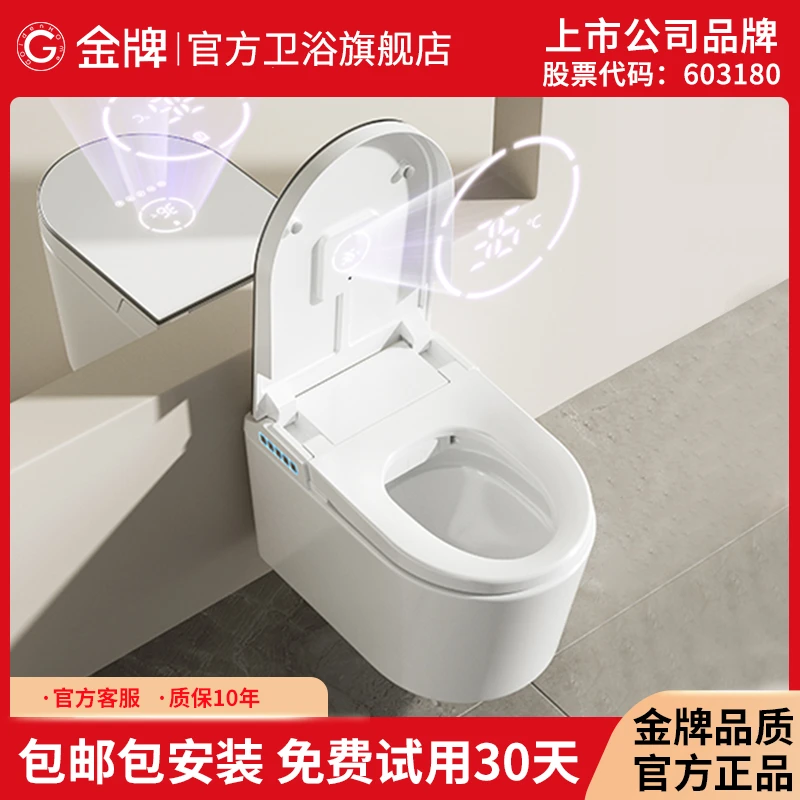 虹吸式水箱免入墙壁挂大冲力小户型自动活水即热坐便器大座圈加热