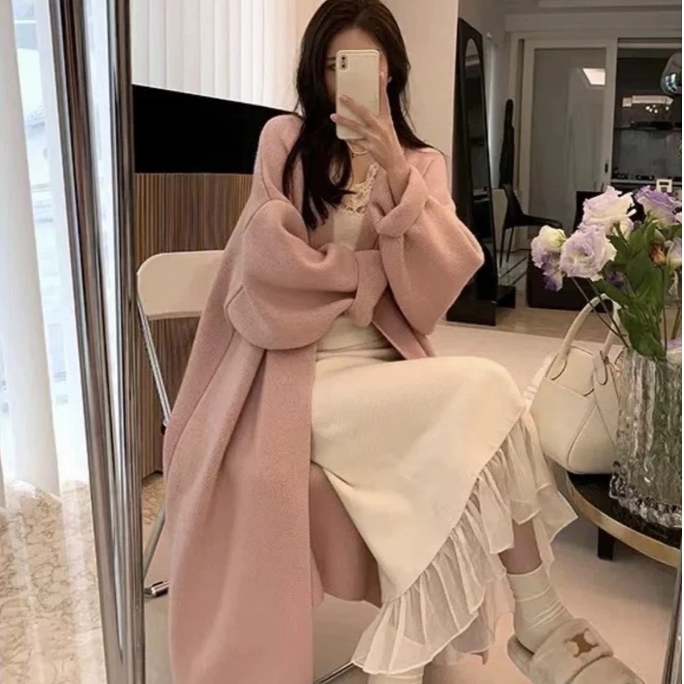 软糯高级感孕妇装毛衣开衫外套秋冬新款韩版慵懒风宽松长款针织衫