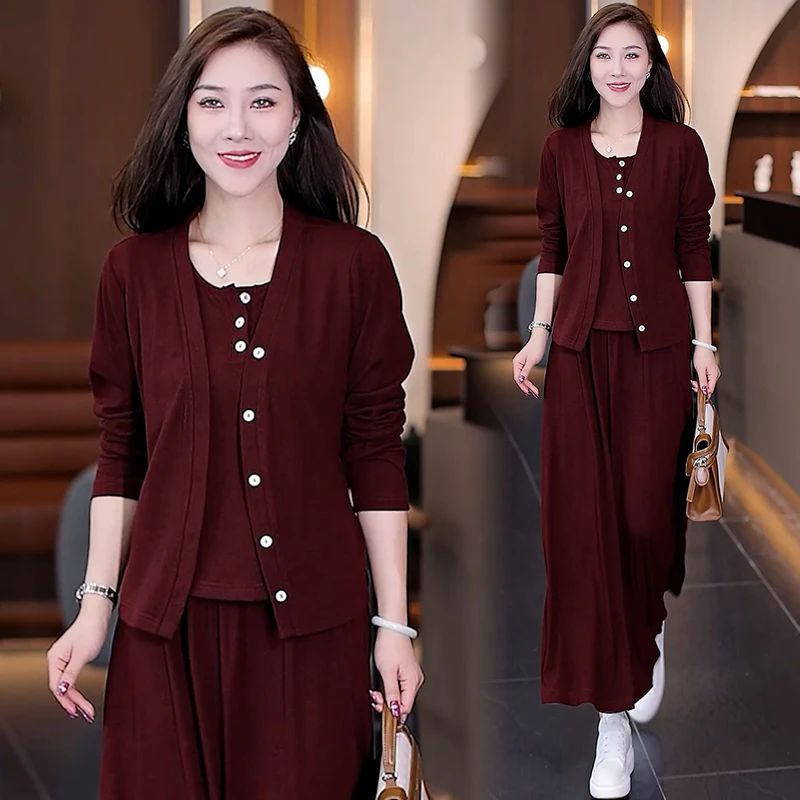 2024秋季新款三件套气质显瘦时尚洋气休闲减龄春秋长袖套裙