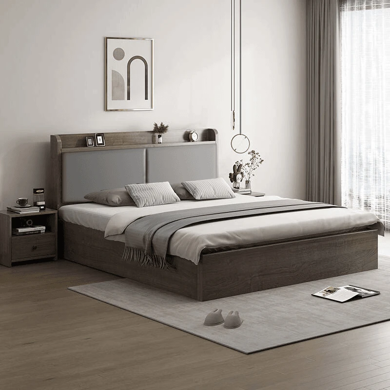 【包安装】实木床现代简约1.5米床双人床家用主卧1.8实木床儿童床