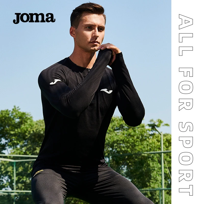 Joma半拉链训练服男春秋圆领透气速干户外跑步修身运动长袖T恤