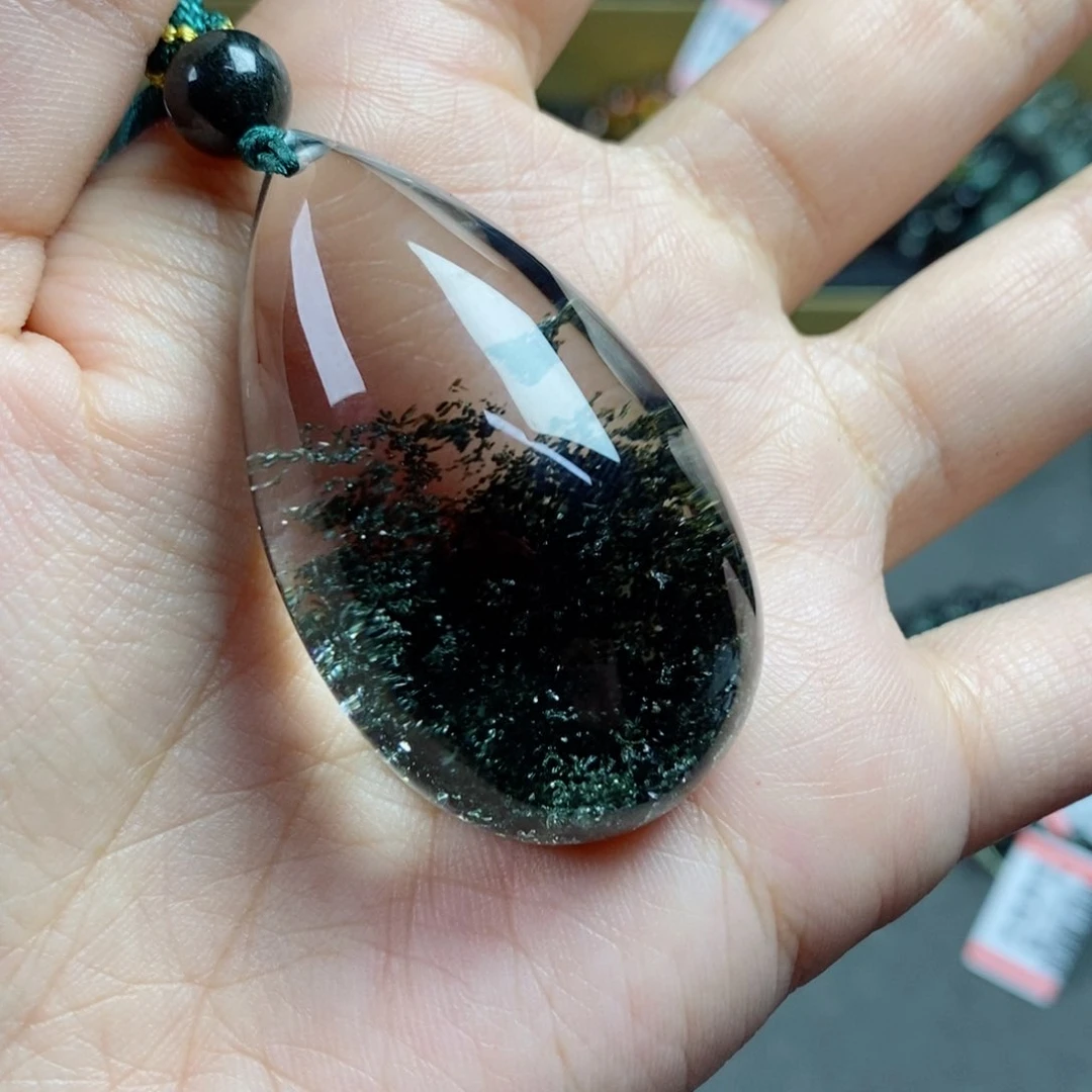 水晶颈饰未镶嵌绿幽灵水滴