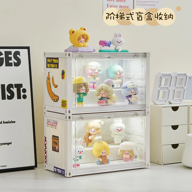 集装箱展示架手办展示柜泡泡玛特乐高积木立收纳防尘亚克力收纳盒