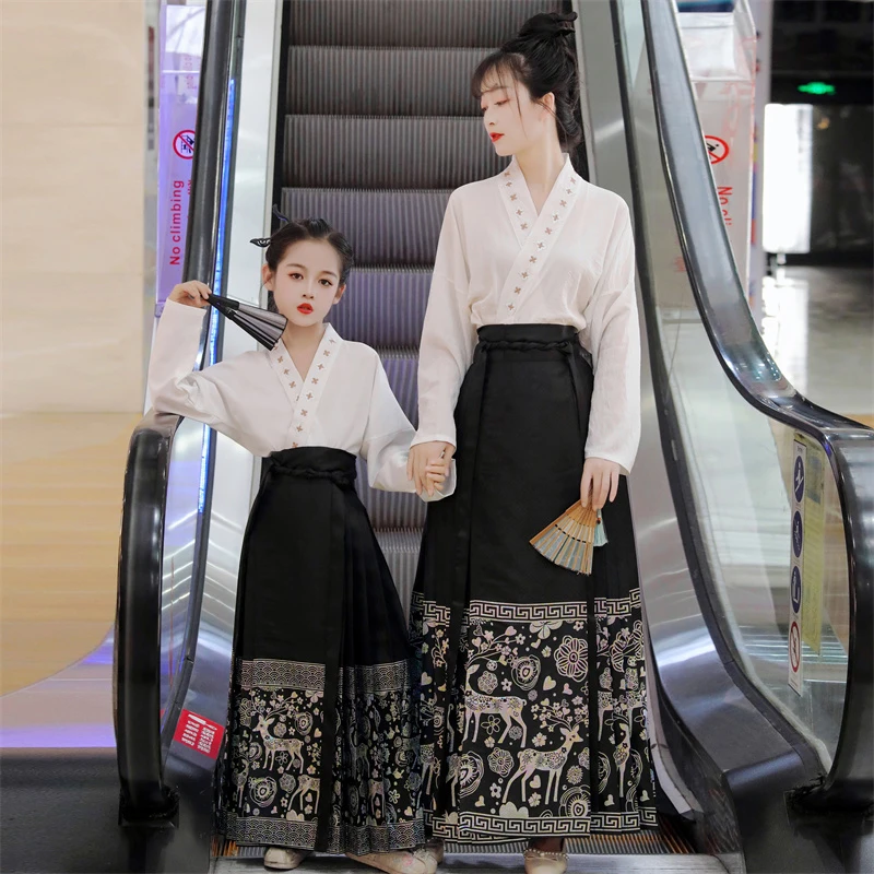 【直播福利】一鹿笙花马面单裙 母女同款国风女装汉服日常百褶A版