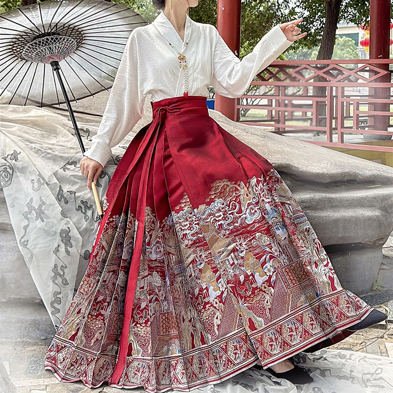 原创【玉面轻舟马面裙】国风明制汉服日常通勤汉元素中国古风马面裙