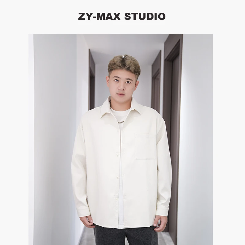 ZYMAX 秋上新【沿街冰美式】百搭简约百搭纯色日常休闲衬衫断码不补