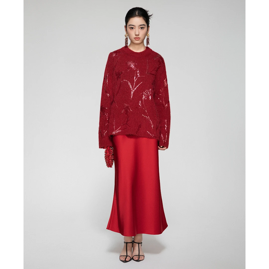 【THE MOLAB】三醋酸垂顺长半裙